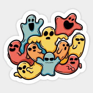 Ghost boo doodle art Sticker